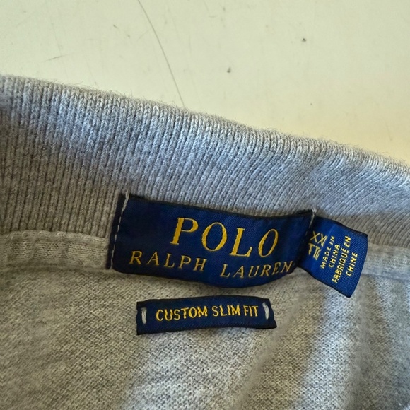Polo Ralph Lauren Custom Slim Fit Heather Gray Collared Polo Shirt Mens 2XL - Picture 4 of 7